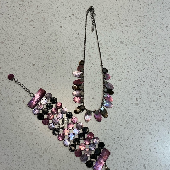 Set of 2 bracelet and necklace handmade delicate - Picture 1 of 4